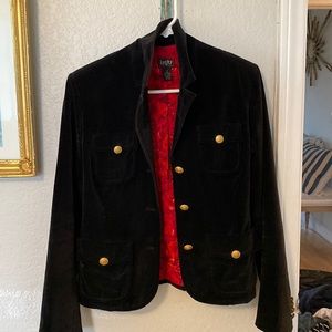 Black velvet 90’s inspired jacket almost vintage
